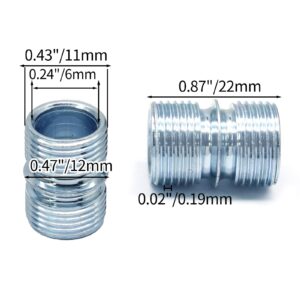 Coufce 8 PCS 1/2 Inch / 12.7mm Diameter Metal Rack Connector, Coarse Thread 0.019"/ 0.5mm Thick Shelving Connectors, Pole Connector, Wire Shelf Pole Connectors for Shelf Unit, Wire Rack Shelving