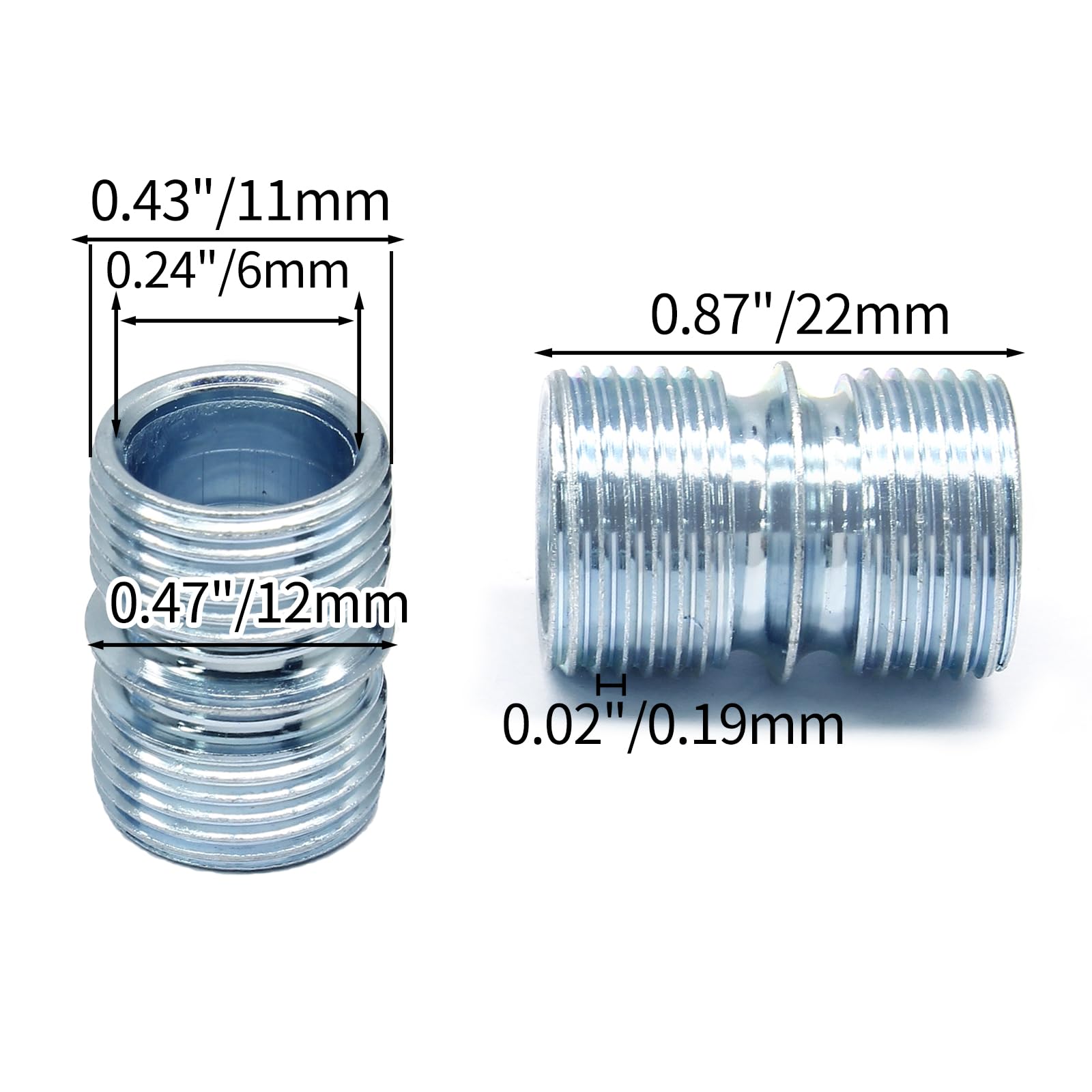 Coufce 8 PCS 1/2 Inch / 12.7mm Diameter Metal Rack Connector, Coarse Thread 0.019"/ 0.5mm Thick Shelving Connectors, Pole Connector, Wire Shelf Pole Connectors for Shelf Unit, Wire Rack Shelving