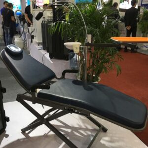 REEHUT Portable Patient Chair with Tray with Integrated LED Exam Light with Dentist Stool + Nylon Bag