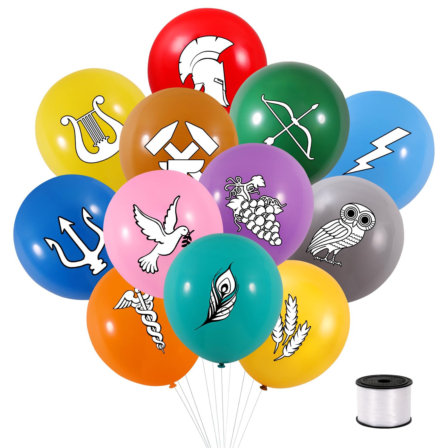 Greek Mythology Balloons, 96pcs Greek God Balloons, Htabiol Greek Mythology Party Decorations, Greek God Party Decorations, Suit for Greek Mythology Birthday Party, Percy Jackson Birthday Party