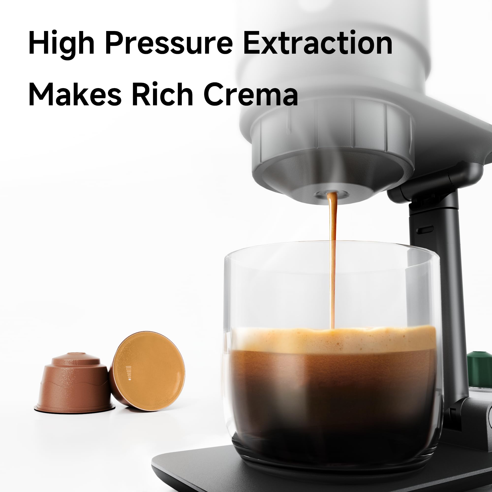 HIBREW H4A 3-in-1 Portable Coffee Maker for Car, Nes*/DG*/Ground Coffee Compatible, 12 Volt Espresso Machine for Pods, with Foldable Holder&Carrying Case