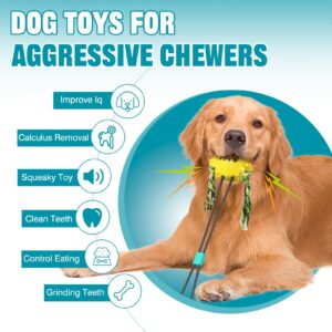 Dog Toys for Aggressive Chewers Interactive Indestructible Puzzle Stimulating Chew Toy Suction Cup Tug of War Enrichment Rope Boredom Busy Self Play Food Teething Puppy Dispensing Squeaky Ball Dogs