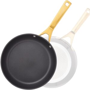 MsMk Nonstick Frying Pan 8 Inch Black, Designed Enamel Exterior Coating Withstand High Temperature And Fade Resistance, Pfoa Free Induction Omelet Pan, Oven Safe, Dishwasher Safe