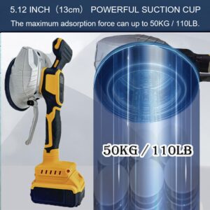 Tile Vibration Tool for Dewalt 20V Battery, Handheld Tile Tools Max 25000r/Min, 150W Tile Suction Cup Tool with 8 Speed, Suction Cup, Digital Display for Floor Tile Wall (For Dewalt)