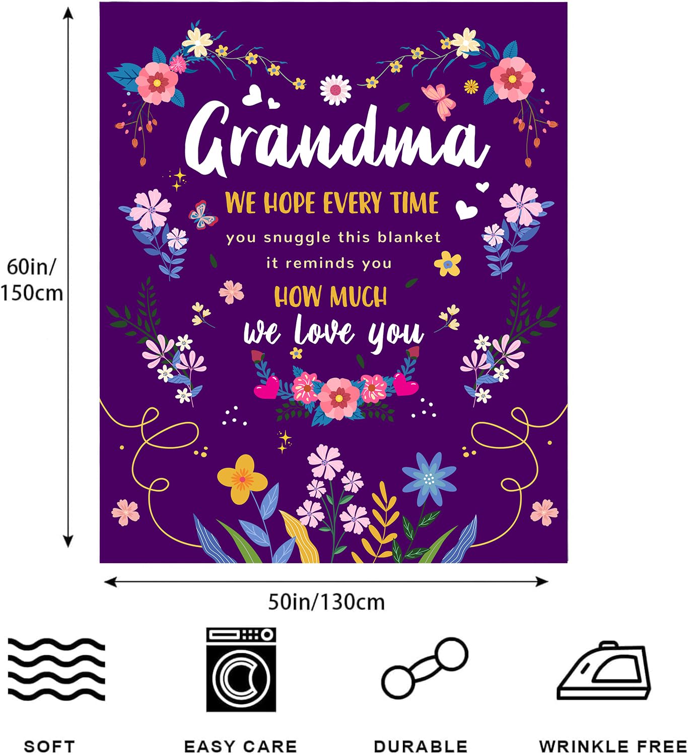 AISDE Grandma Gifts Blanket, Birthday Gifts for Grandma, Grandma Birthday Gifts, Vacation Gifts for Grandma, Grandma Gifts Ideas, Grandma Gifts from Grandkids