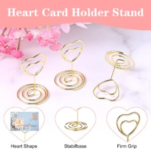 Gjinxi 20PCS Table Number Holders, Place Card Holders, Mini Table Card Holders Photo Holders for Tables, Picture Holder for Tables, Cards Stand with Heart Shaped Clip for Wedding, Photos, Memo Notes