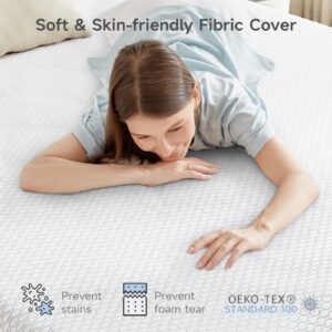 7 Zone Mattress Topper 3 Inch, King Size, Cooling Gel Mattress Topper with Soft Cover, Dual Layer Zonal Support Fome, Non-Slip, Pressure Relief & Back Pain, CertiPUR-US Certification