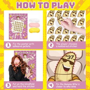 VOSINPADA Bridal Shower Games Pin The Banana on The Hunk Game for Bachelorette Party Games Wedding Engagement Party Games Girls Night Party Games Decorations