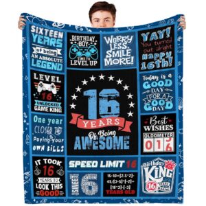 aoochuss 16 year old boy birthday gift ideas blanket 60"x50", 16th birthday gifts for boys, for 16 year old boy, 16 year old boy gifts, 16th birthday decorations, 16 birthday boy