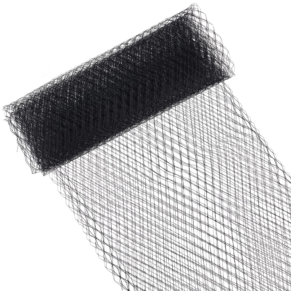 BENECREAT 1 Yards Birdcage Veil Netting Fabric, 39inch Black Russian Millinery Netting Tulle Fabric Mesh Hat Veil for Wedding Decor, DIY Bridal Veil Dress