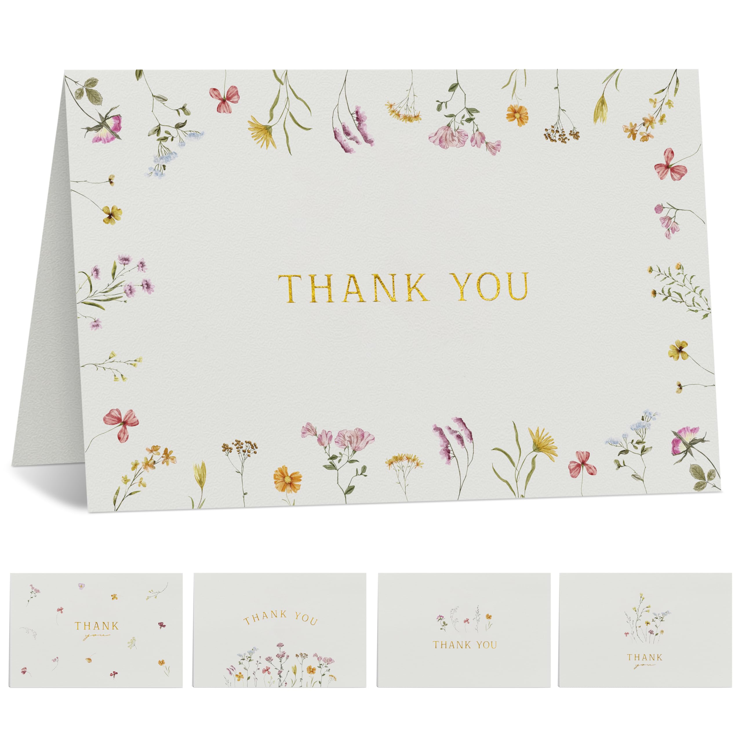 Beautiful Thank You Cards Set of 20 With Envelopes and Stickers - Elegant Blank Cards For Personalized Notes - Perfect Bulk Stationary Set For All Occasions incl. Weddings, Business & Baby Showers