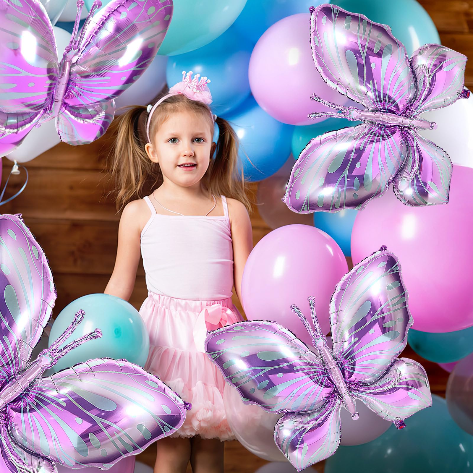 NOVWANG Butterfly Balloons, 10 Pcs 40 Inch Purple Pink Butterfly Foil Mylar Balloons Favors Butterfly Themed Party Wedding Birthday Baby Shower Decorations