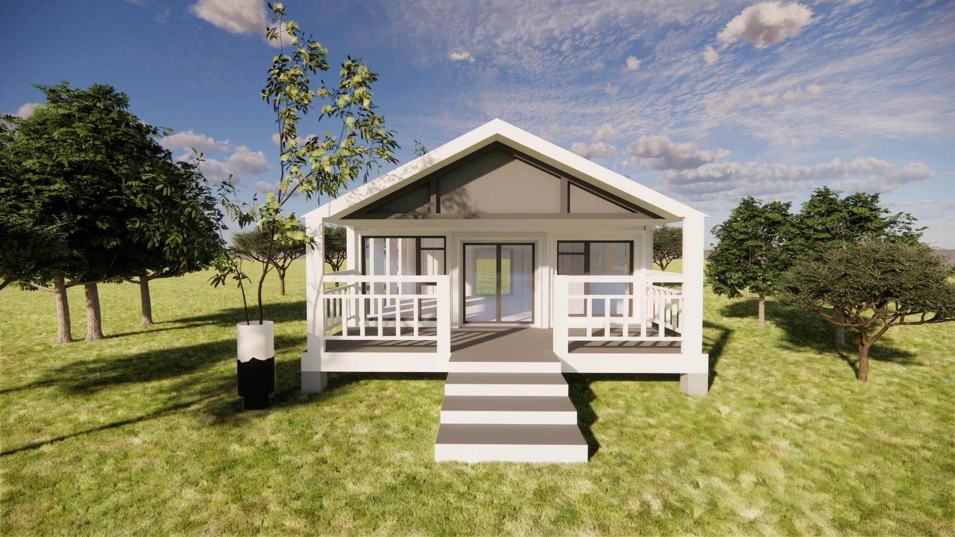 Echo-B-900 sq.ft. from Compact to Spacious, Cozy to Luxurious: 400 sq.ft. Small Houses, 900 sq.ft. Two-bedrooms, or 1600 sq.ft. Three-bedrooms. Built Steel, Your Dream Home is Ready in 3 to 15 Days.