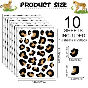 DTLIFEK 10 Sheets Leopard Print Wall Decal Black Leopard Spot Wall Stickers Vinyl Animal Print Pattern DIY Removable Peel and Stick Wallpaper for Kids Boys Nursery Car Door Home Decoration (Leopard)