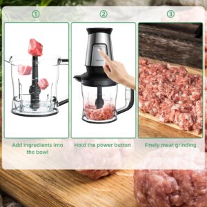 BioloMix Blender and Food Processor Combo, 700W Portable Juicer,Personal Blender,Meat Grinder,Food Processor and Blender,Coffee Spice Grinder, Meat Chopper,Smoothies, Fruits Mixer