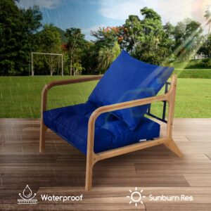 HIGOGOGO Outdoor Cushions for Patio Furniture, Outdoor Seat Cushions 19 x 19 with Fade Resistant Waterproof Removable Cover for Yard Garden Deck, Blue