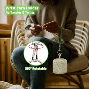 MiiMoo Wrist Yarn Holder - Portable Yarn Holder with Wrist Strap, Yarn Organizer for Knitting & Crocheting, Ideal Gift for Craft Lovers (Green)