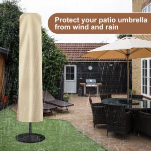 Ackmizz Patio Umbrella Cover - Waterproof 420D Oxford Outdoor Umbrella Covers With Folding Rod. Parasol Cover for 7.5ft 8ft 9ft 10ft 11ft (Beige)