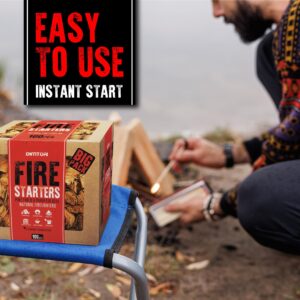 100 pcs Fire Starter for Indoor and Outdoor Use - Natural, Eco-Friendly Firelighter for Grills, Smokers, Fire Pits, Wood Stoves - Waterproof, All-Weather Charcoal Starter, Fire Starters for Campfires