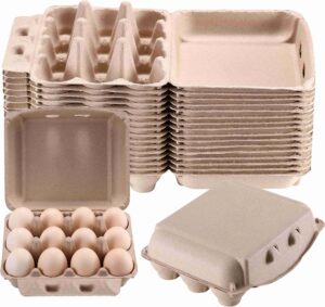 egg cartons,20 pack chicken egg cartons,egg cartons 12 count, classical 3x4 style holds up to one twelve used as a pulp fiber egg carrier for household, kitchen and farmhouse egg storage containers