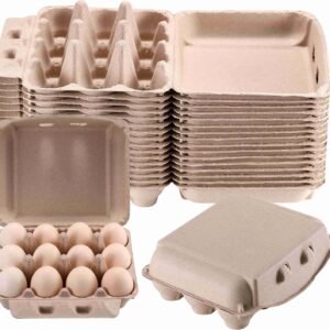 Egg cartons,20 pack chicken egg cartons,Egg cartons 12 count, Classical 3x4 Style Holds Up to One Twelve used as a pulp fiber egg carrier for household, kitchen and farmhouse egg storage containers