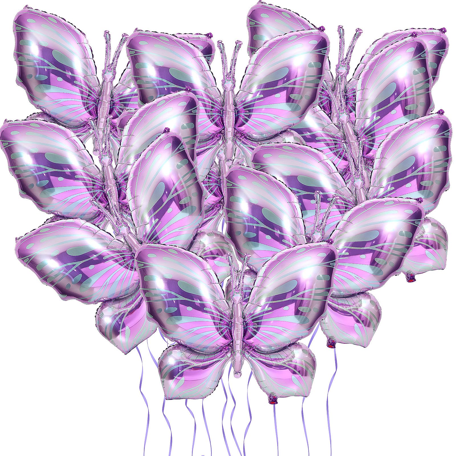 NOVWANG Butterfly Balloons, 10 Pcs 40 Inch Purple Pink Butterfly Foil Mylar Balloons Favors Butterfly Themed Party Wedding Birthday Baby Shower Decorations