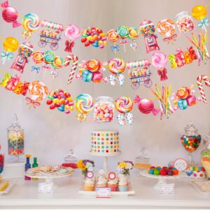 Candyland Lollipop Party Banners 3Pcs Candyland Party Decorations Candy Themed Birthday Party Banner Decorations for Candyland Baby Shower Supplies