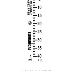 Elimedical Veterinary Syringe U-40 1ml 28G x 1/2" 30pcs/box 10V2813B