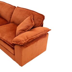 ERYE Oversized Loveseat Sectional Sofa Modern Deep Seat Reversible Chaises Couch with 2 Movable Ottomans and Pillows, Modular Corduroy Upholstered Sleeper Daybed for Living Room,Apartment,Office