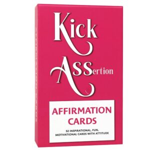 vapara designs kickass affirmation cards for women with stand - sweary motivational and inspirational cards - funny gift for women