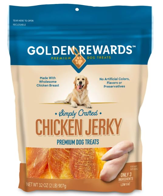 BOACQUEÑO (M Reversible Dog Bandana+Golden Rewards Premium Dog Treats Jerky 32oz