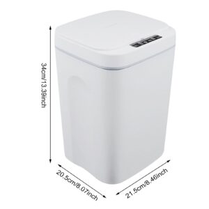 Automatic Trash Can, 4.22 Gallon Motion Sensor Trash, Smart Garbage Can with lid, Touchless Garbage Can for Kitchen Bathroom Bedroom Office 16L (White)