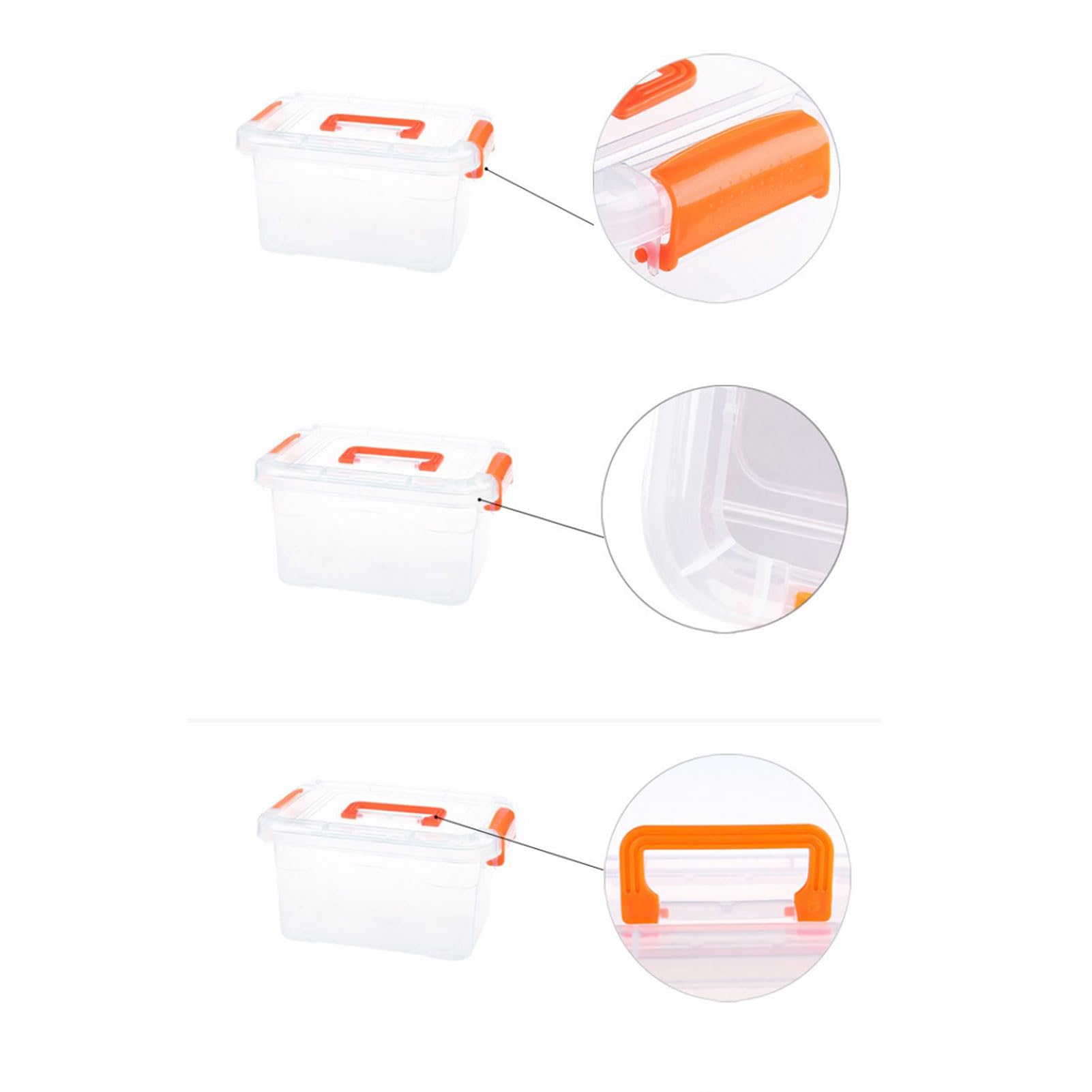 Pssopp Transparent Storage Box, Multipurpose Stackable Craft Storage Box with Carry Handle for Sewing Art Craft Jewelry (Small)