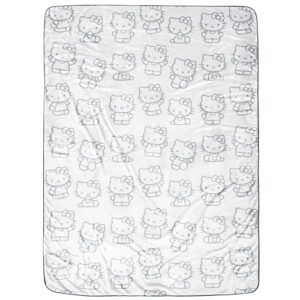 Hello Kitty White Kitties Plush Blanket - Measures 60 x 90 Inches, Kids Bedding - Super Soft Fleece Bedding