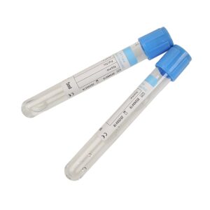 Caphstion Veterinary Lab Vacuum Blood Collection Coagulation Tubes Buffered Sodium Blood Collection Tube Pet Supplies, 2ml Blue 50pcs