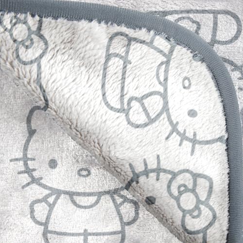 Hello Kitty White Kitties Plush Blanket - Measures 60 x 90 Inches, Kids Bedding - Super Soft Fleece Bedding