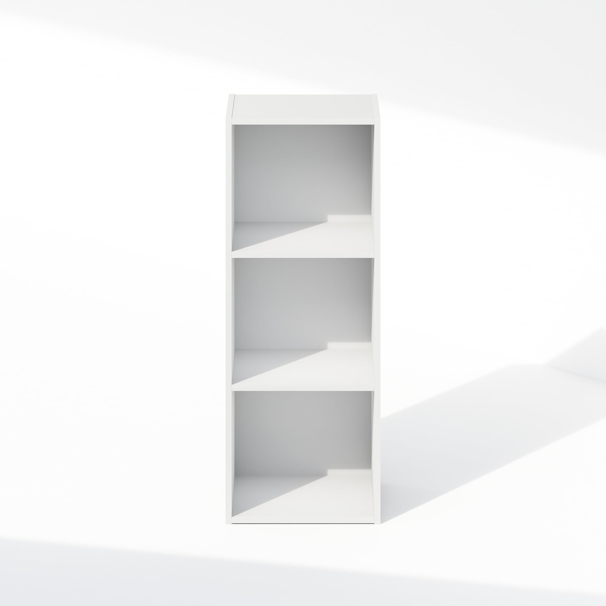 Furinno Reed 3-Tier Open Shelf Clothing & Closet Storage Organization, White