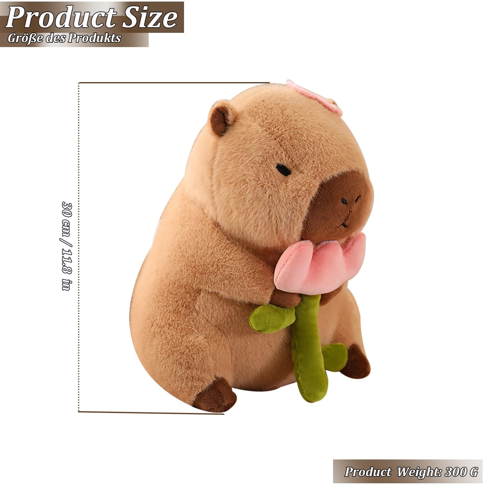 Capybar Ultra Soft Animal Plush Toy Doll Pillow,Cute Capybara Plush Stuffed Animals,Cute Rodent Stuffed Animal Doll for Adults Kids Boys Girls,Cute Plushies Soft Stuffed Toy Capybar Gift (12 inch)