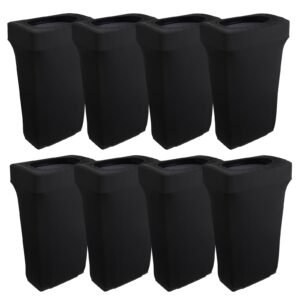 juxyes pack of 8 outdoor stretch trash can covers, black rectangle spandex waste container cover decorative cover for outside household kitchen bin, fit for 23 gallon bin