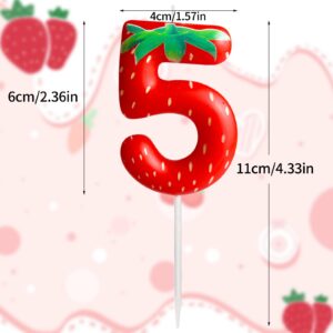 FUNCANDLE Strawberry 1st Birthday Candle Gifts for Girls,Red Strawberry Birthday Candle Decorations,Fruit Themed Candle Cake for Girls Birthday Gifts Celebration Reunions Anniversary Party Supplies