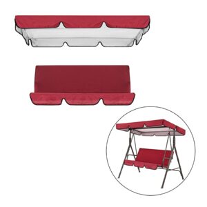 IEUDNS Outdoor Patio Swing Canopy Cover Set Top Cover and Cushion Cover Accessory Canopy 76x49x5.9inch Easily Install Waterproof, Red