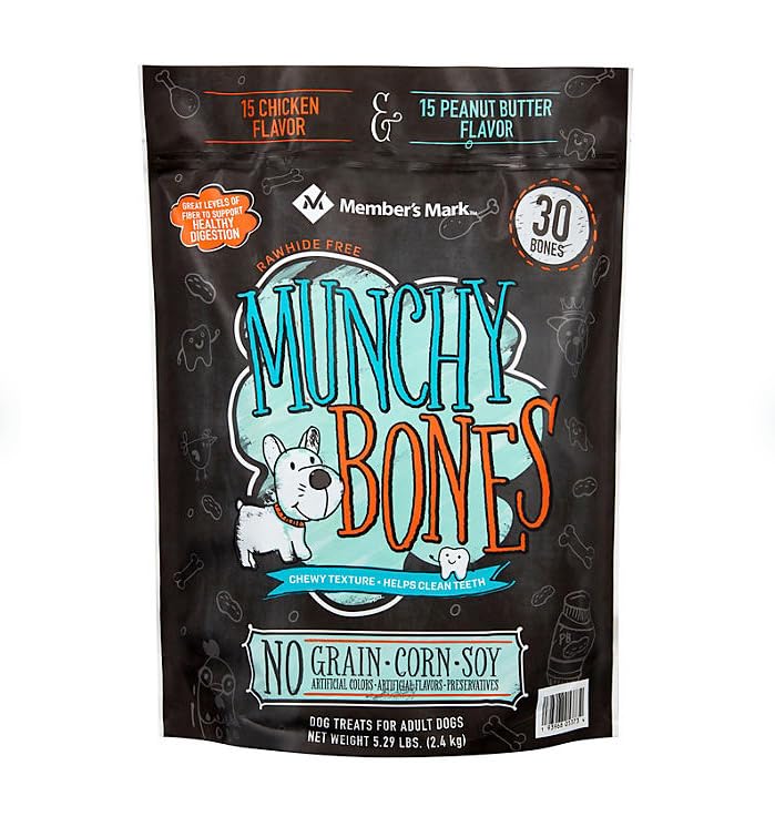 Generic Munchy Bones Dog Treats for Adult Dogs, 84 oz., 2.8 Ounce (Pack of 30)