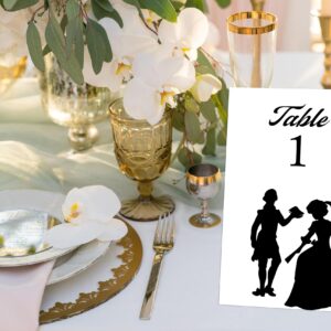 Cartoon Table Numbers 1-20 with Head Table Card & Stands Holders, Elegant 4 x 6 Inch Place Seating Sign for Baby Shower, Wedding Reception, Birthday Party Event Centerpiece Decorations