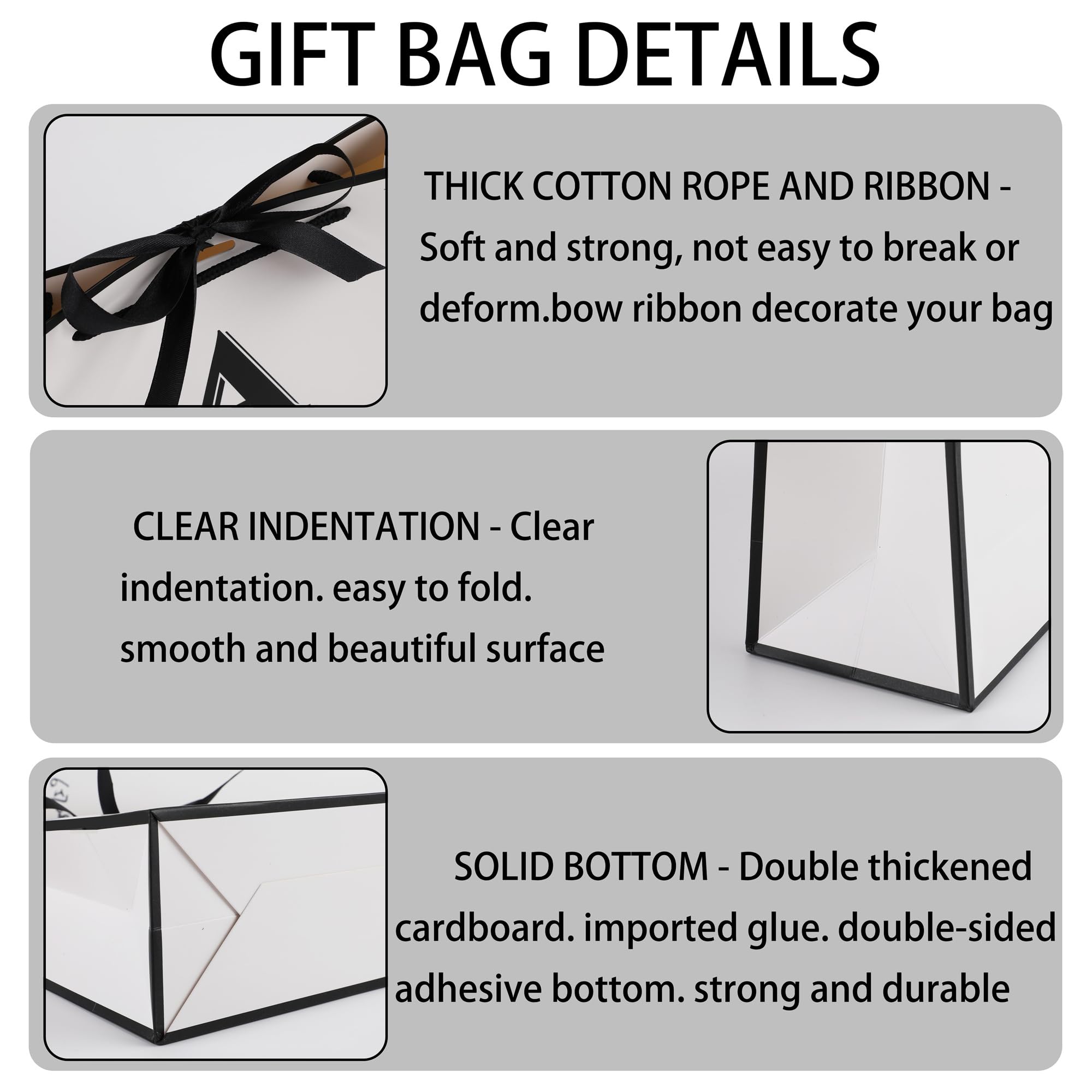 STOBOCTER Initial Gift Bags with Handles and Bow Ribbon 12.6"x10" Personalized Letter Gift Bags Birthday Gift Bag for Women Men Reusable Gift Wrap Bag for Mothers Day Wedding Graduation (M-Medium)