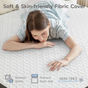 3 Inch Gel Memory Foam Mattress Topper with Washable Cover, Twin Size, Dual Layer Foam Bed Topper for Back Pain, Pressure Relief, Non-Slip, Soft Firmness - CertiPUR-US Certification