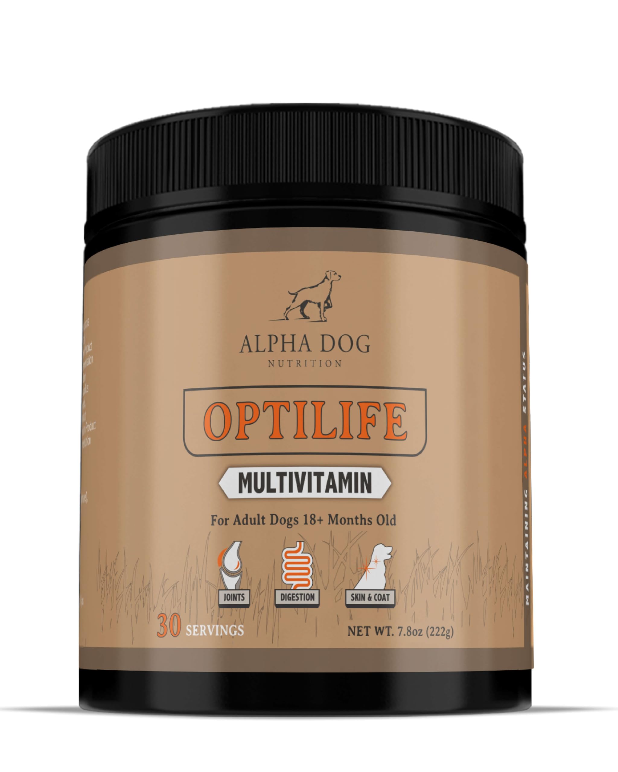 OptiLife Multivitamin for Adult Dogs - Contains Probiotics, Allergy Support, Joint Support, Muscle Recovery, and Skin & Coat Support - Powder Supplement (30 Servings)