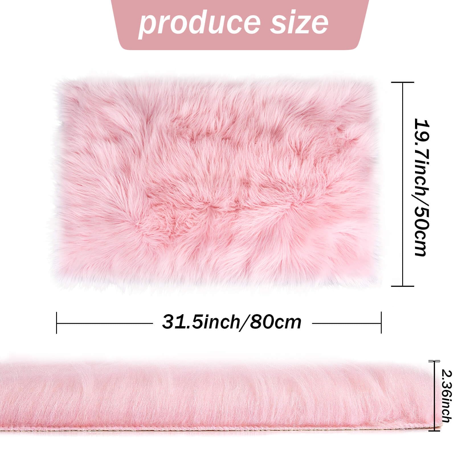 MAQIHAN Faux Fur Rug - Faux Sheepskin Rug, Area Rug Soft Fluffy Rug 20 x 32 Inch,for Bedroom, Living Room, Nursery, Dorm, Playroom,Indoor Decor, Fur Rug Rectangular