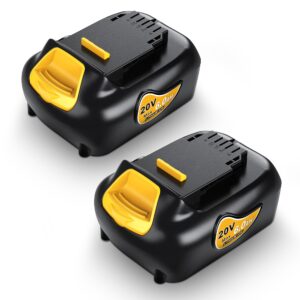 tomapex upgraded 2 pack 6.0ah 20v max battery replacement for dewalt 20v battery - lithium ion batteries compatible with dewalt battery 20v chargers and tools