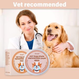 Oivolii Pet Tear Stain Remover Balm with Pro Powder Brush,Eye Care for Dogs and Cats, Natural Safe Repel Tears,Gently Cleanses Effective & Non-Irritating,1 oz