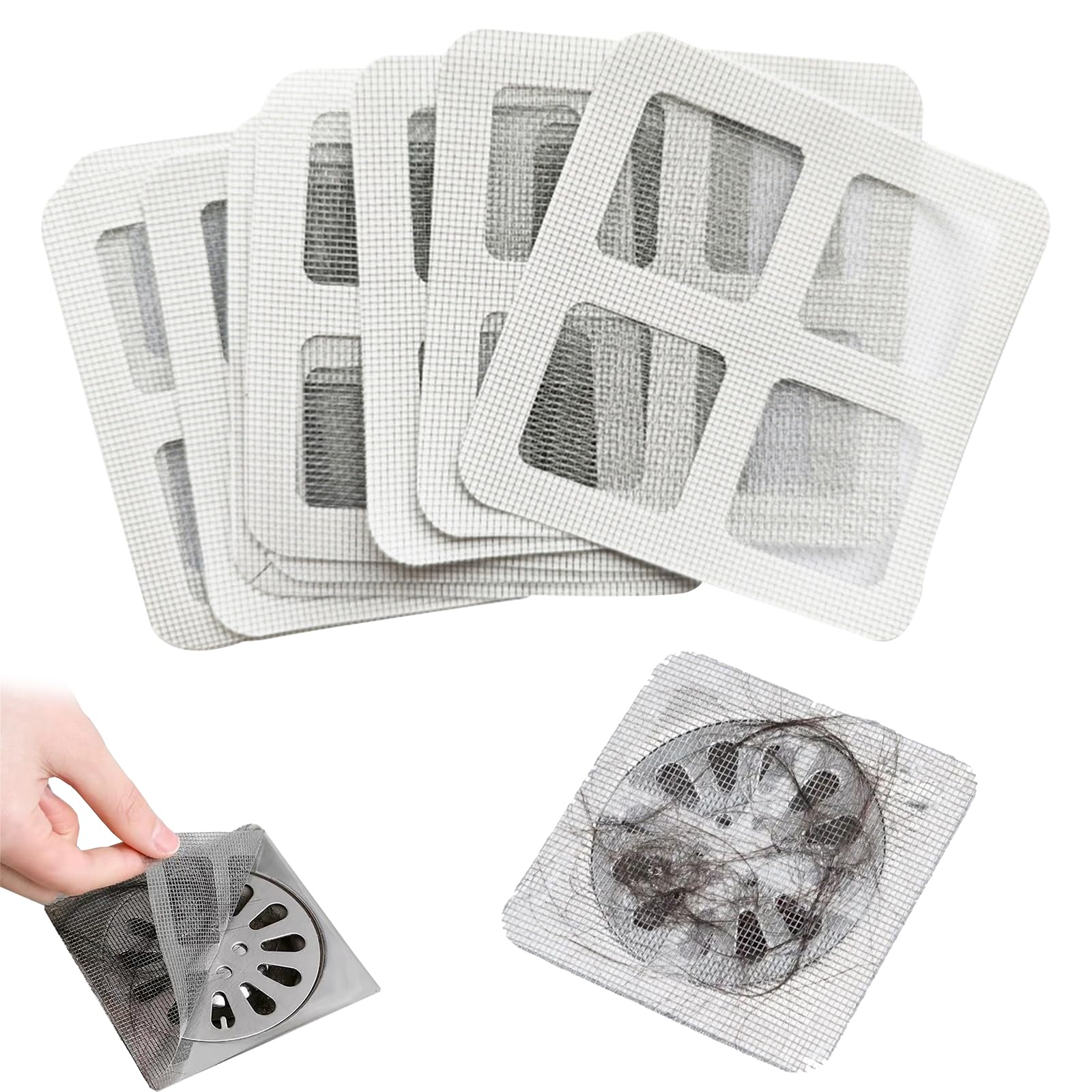 50PCS Disposable Hair Drain Stickers,Shower Drain Hair Catcher,Effective Interception to Prevent Clogging,for Kitchen Bathroom Sink Bathtub